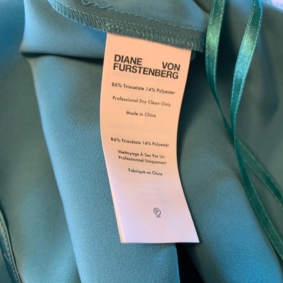 DVF Diane von Furstenberg Seraphina spruce midi satin slip dress new Small 4 6 - Picture 6 of 6